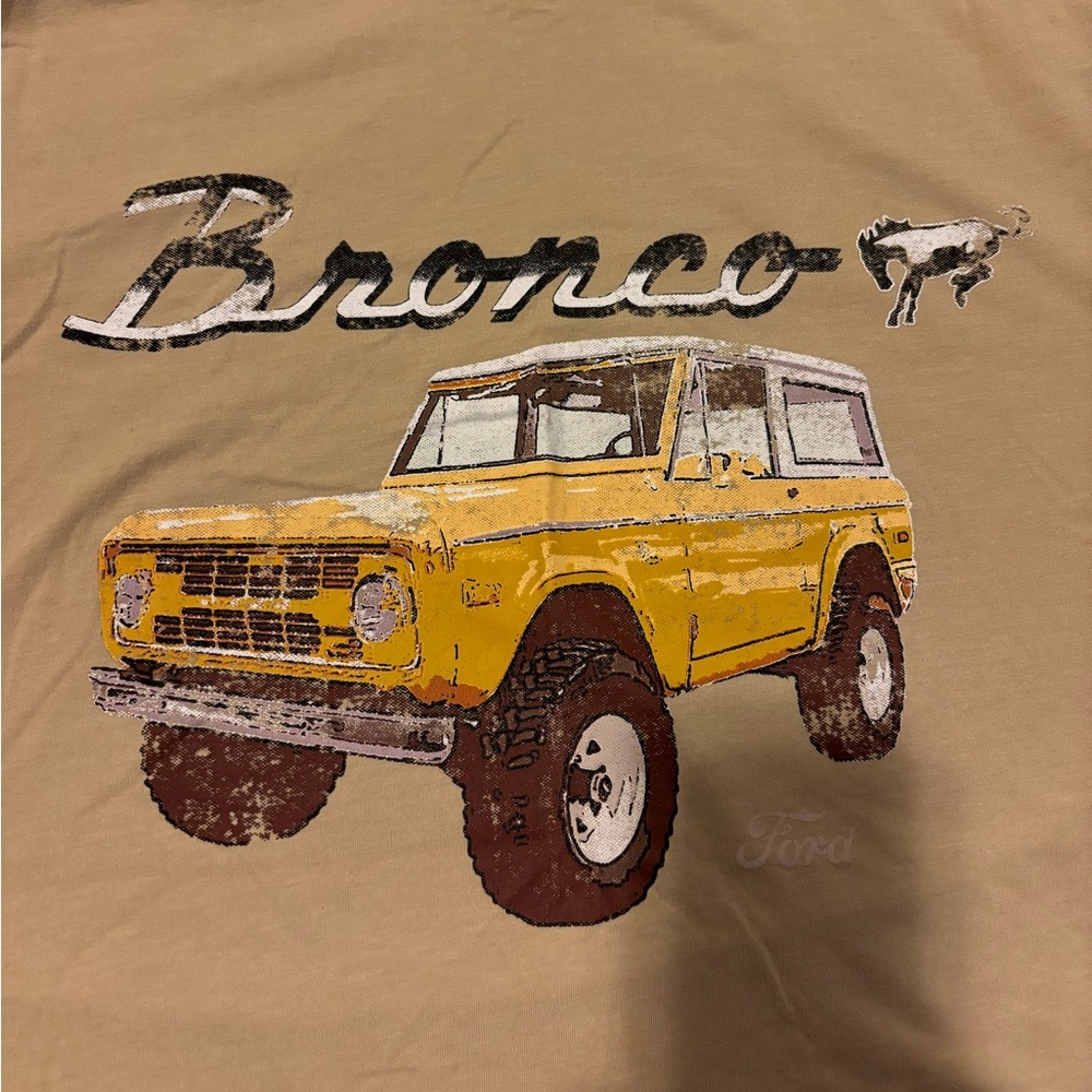 Mens Ford Bronco Tshirt, Tan XL